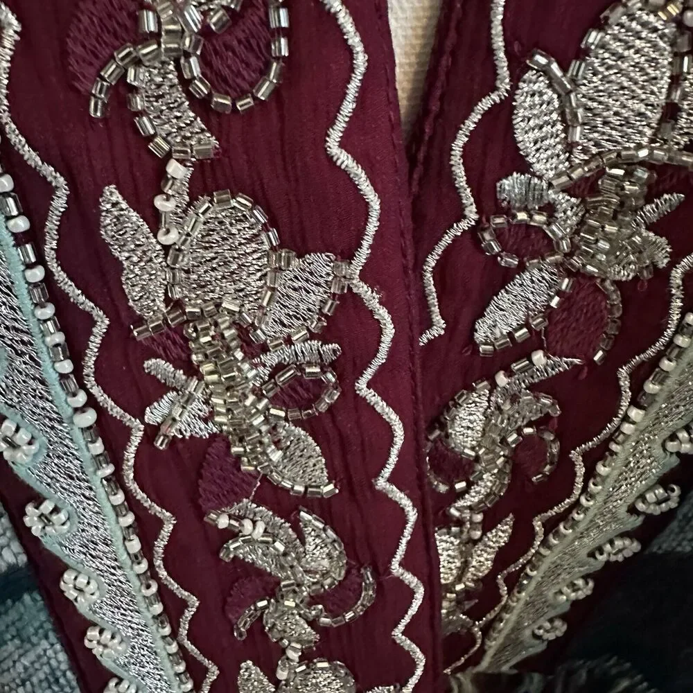 NWT‎ Soft Surroundings Icons Kimono Wrap One Size Acrylic Beaded Embroided